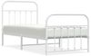 vidaXL Bettgestell mit Kopf- und Fußteil Metall Weiß 90x200 cm 352638 Bild 2