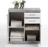 FMD Möbel - BRISTOL 2 - Kommode m. 2 Türen u. 2 SK - melaminharzbeschichtete Spanplatte - Beton LA/weiß Edelglanz - 80 x 89,9 x 34,9cm Bild 3