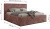 MKS Möbel 'Tiliano Classic' Polsterbett mit Stauraum, Cordstoff, Rosa, 180x200 cm, Multipocket | H3 - mittelfest Bild 4