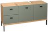 Badezimmer-Set >Coco< (3-teilig) in Asteiche Dekor / pine green - 119x200x38 (BxHxT) Bild 3
