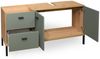 Badezimmer-Set >Coco< (3-teilig) in Asteiche Dekor / pine green - 119x200x38 (BxHxT) Bild 4