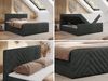 Boxspringbett mit zwei Bettkästen, 7 Härtezonen Multipocket-Matratzen, dekoratives Kopfteil und Front, Doppelbett - PARIS DUO - 180 x 200 cm - Dunkelgrau Stoff - H4 Bild 2