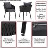 2er-Set Aluminium-Gartenstuhl HWC-P89, Gartensessel Outdoor Stuhl, Stoff/Textil (180 g/m²) Seilgeflecht Rope ~ grün Bild 2