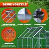 GARDEBRUK® Gewächshaus Aluminium 3,6m² 190x190cm inkl. Dachfenster Bild 2