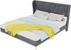 Polsterbett 160×200 cm mit gepolstertem Kopfteil, modernes Design, Grau Bild 5