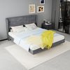 Polsterbett 160×200 cm mit gepolstertem Kopfteil, modernes Design, Grau Bild 2