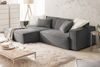 KAWOLA Sofa SAMU Ecksofa Feincord anthrazit Recamiere links 72 x 168 x 276 cm Bild 2