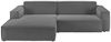KAWOLA Sofa SAMU Ecksofa Feincord anthrazit Recamiere links 72 x 168 x 276 cm Bild 3