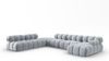 Micadoni Modulares Panorama Ecksofa Bellis 7-Sitzer Links Samt Bluvel Hellblau Bild 2