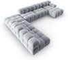 Micadoni Modulares Panorama Ecksofa Bellis 7-Sitzer Links Samt Bluvel Hellblau Bild 3