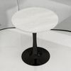 Couchtisch rund H 72 x T 70 x B 70 cm, Kunstmarmor in Schwarz/Weiß, modern-minimalistisches Design Bild 3