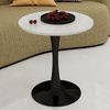 Couchtisch rund H 72 x T 70 x B 70 cm, Kunstmarmor in Schwarz/Weiß, modern-minimalistisches Design Bild 2
