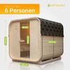 Artsauna Fasssauna Nolvik XL, Outdoor-Sauna aus Fichtenholz, 8 kW Ofen, LED, Komplettset mit Sanduhr, Eimer & Thermometer, winterfest, Cube Design Bild 4