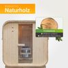 Artsauna Fasssauna Nolvik XL, Outdoor-Sauna aus Fichtenholz, 8 kW Ofen, LED, Komplettset mit Sanduhr, Eimer & Thermometer, winterfest, Cube Design Bild 3