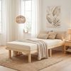 Bettgestell 90x200 cm mit Matratze Holzbett Unbehandelt Einzelbett Massivholz Bett ohne Kopfteil Gästebett Jugendbett Lattenrost Bild 2