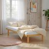 Bettgestell 90x200 cm mit Matratze Holzbett Unbehandelt Einzelbett Massivholz Bett ohne Kopfteil Gästebett Jugendbett Lattenrost Bild 2