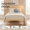 Bettgestell 90x200 cm mit Matratze Holzbett Unbehandelt Einzelbett Massivholz Bett ohne Kopfteil Gästebett Jugendbett Lattenrost Bild 5