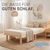 Bettgestell 90x200 cm mit Matratze Holzbett Unbehandelt Einzelbett Massivholz Bett ohne Kopfteil Gästebett Jugendbett Lattenrost Bild 4