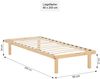 Bettgestell 90x200 cm mit Matratze Holzbett Unbehandelt Einzelbett Massivholz Bett ohne Kopfteil Gästebett Jugendbett Lattenrost Bild 3