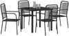 vidaXL Garten Essgruppe 5 pcs Schwarz Pulverbeschichteter Stahl 3379157 Bild 3