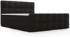 GRAINGOLD Alicante Doppelbett 140x200, Boxspringbett mit gepolstertes Kopfteil, zwei Bettkästen, Bouclé-Stoff, Schwarz Bild 2