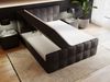 GRAINGOLD Alicante Doppelbett 140x200, Boxspringbett mit gepolstertes Kopfteil, zwei Bettkästen, Bouclé-Stoff, Schwarz Bild 5