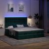 vidaXL Ottoman-Bett mit Matratzen & LEDs Dunkelgrün 200x200 cm Samt 3314666 Bild 3