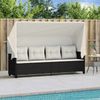 vidaXL Sonnenliege mit Dach und Kissen Schwarz Poly Rattan 368335 Bild 3