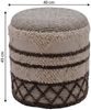 Sitzhocker mit Stauraum aus Wolle 40cm Beige Stoff Rund - Design Boho Stoffhocker mit abnehmbarem Deckel - Polsterhocker Schminktisch Hocker - Beistellhocker für Wohnzimmer Handmade Bild 4