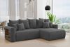 MEBLINI Schlafcouch mit Bettkasten - 260x160x78cm - Dunkelgrau Cordstoff - NAPLES - Kleines Ecksofa mit Schlaffunktion - Sofa mit Relaxfunktion und Kissen - Kleine Couch L-Form - Eckcouch Bild 2