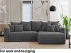 MEBLINI Schlafcouch mit Bettkasten - 260x160x78cm - Dunkelgrau Cordstoff - NAPLES - Kleines Ecksofa mit Schlaffunktion - Sofa mit Relaxfunktion und Kissen - Kleine Couch L-Form - Eckcouch Bild 3
