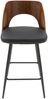 Signature Barstuhl aus schwarzem Vinyl L45 cm - AUSTIN - Blau Bild 4