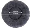 lionto Donut Katzenkissen, rundes Bett mit Plüschbezug & Anti-Rutsch-Boden, erhöhter Rand für Geborgenheit, 70 cm Durchmesser, dunkelgrau Bild 4