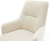 Drehstuhl Zelia-Flex mit Armlehnen Teddystoff Beige Kreuzgestell breit Edelstahl 360° drehbar Wippfunktion Taschenfederkern Bild 4