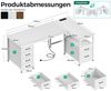 ODK Schreibtisch mit 6 Schubladen & integrierter Steckdose + 2 USB, L-Form 140x80 cm (1-St), umkehrbarer Eckschreibtisch, Computertisch & Gaming-Tisch Bild 2