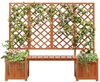 Spalier mit Blumenkasten und Sitzflächen, Holz-Pflanzengitter, Pflanzkasten, Rankgitter, Rankhilfe Bild 5