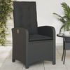 vidaXL Gartensessel mit Kissen 2 Stk. Verstellbar Schwarz Poly Rattan 365169 Bild 3