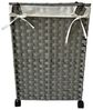 HTI-Living Wäschekorb Wäschesammler 40 Liter Briena Grau (Stück, 1 St, 1 Wäschesammler), Wäschekorb Polyrattan auf Rollen Bild 4