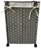 HTI-Living Wäschekorb Wäschesammler 40 Liter Briena Grau (Stück, 1 St, 1 Wäschesammler), Wäschekorb Polyrattan auf Rollen Bild 3