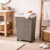 HTI-Living Wäschekorb Wäschesammler 40 Liter Briena Grau (Stück, 1 St, 1 Wäschesammler), Wäschekorb Polyrattan auf Rollen Bild 2