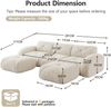 3-Sitzer Modulsofa H 76 x T 281 x B 171 cm aus Chenille in Weiß, rahmenloses Sofa mit flexiblem Aufbau Bild 5