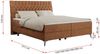 Boxspringbett mit 2 Bettkästen Matratze und Topper - MILEN - 160x200cm - Orange Stoff - H3 Bild 5