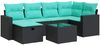vidaXL 7-tlg. Garten-Sofagarnitur mit Kissen Schwarz Poly Rattan 3325393 Bild 2