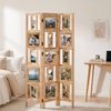 3 fach Paravent Raumteiler Holz Trennwand in natur Foto Fotowand Bild 2