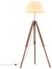 vidaXL Stativlampe Honigbraun und Weiß Teak Massivholz 141 cm 288077 Bild 4