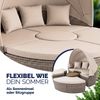 CASARIA® Polyrattan Sonneninsel Sonnenliege mit Faltbarem Dach Beige Grau Bild 3