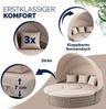 CASARIA® Polyrattan Sonneninsel Sonnenliege mit Faltbarem Dach Beige Grau Bild 5