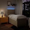 vidaXL Boxspringbett mit Matratze Creme 90x200 cm Stoff 3293482 Bild 4