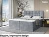 MEBLINI Boxspringbett DRAGO 120x200 cm mit Bettkasten - H3/Grau Samt Polsterbett - Doppelbett mit Topper & Taschenfederkern-Matratze Bild 2