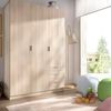 Dmora Kleiderschrank 3 Türen Astru, Kleiderbügel für Schlafzimmer, 3-Schubladen-Kleiderschrank, 121x52h184 cm, Eiche Bild 2